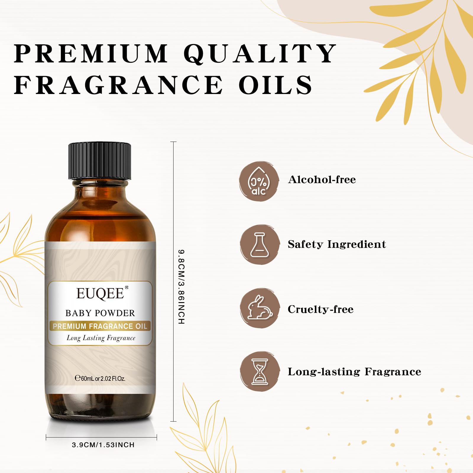 EUQEE Aceite fragancia Polvo de bebé etiqueta para identificar aroma