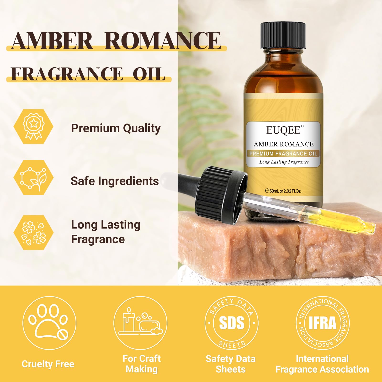 EUQEE Amber Romance, difusor en uso para crear ambiente cálido