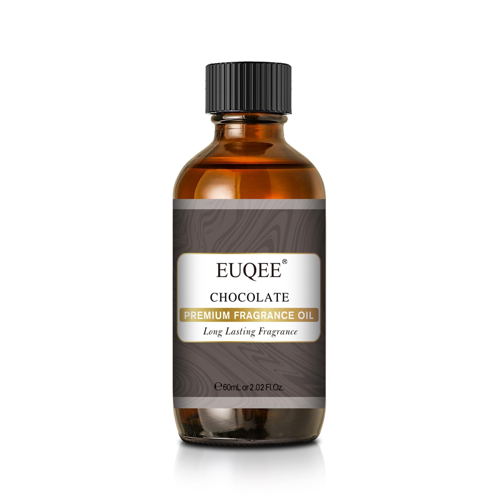 Fragancia EUQEE chocolate en botella ámbar para conservar el aroma.