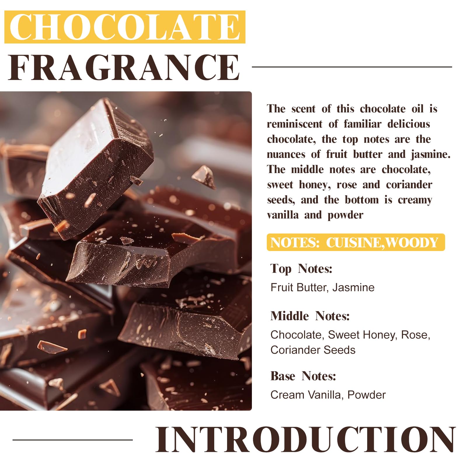 EUQEE chocolate para difusor, ambiente cálido y agradable.