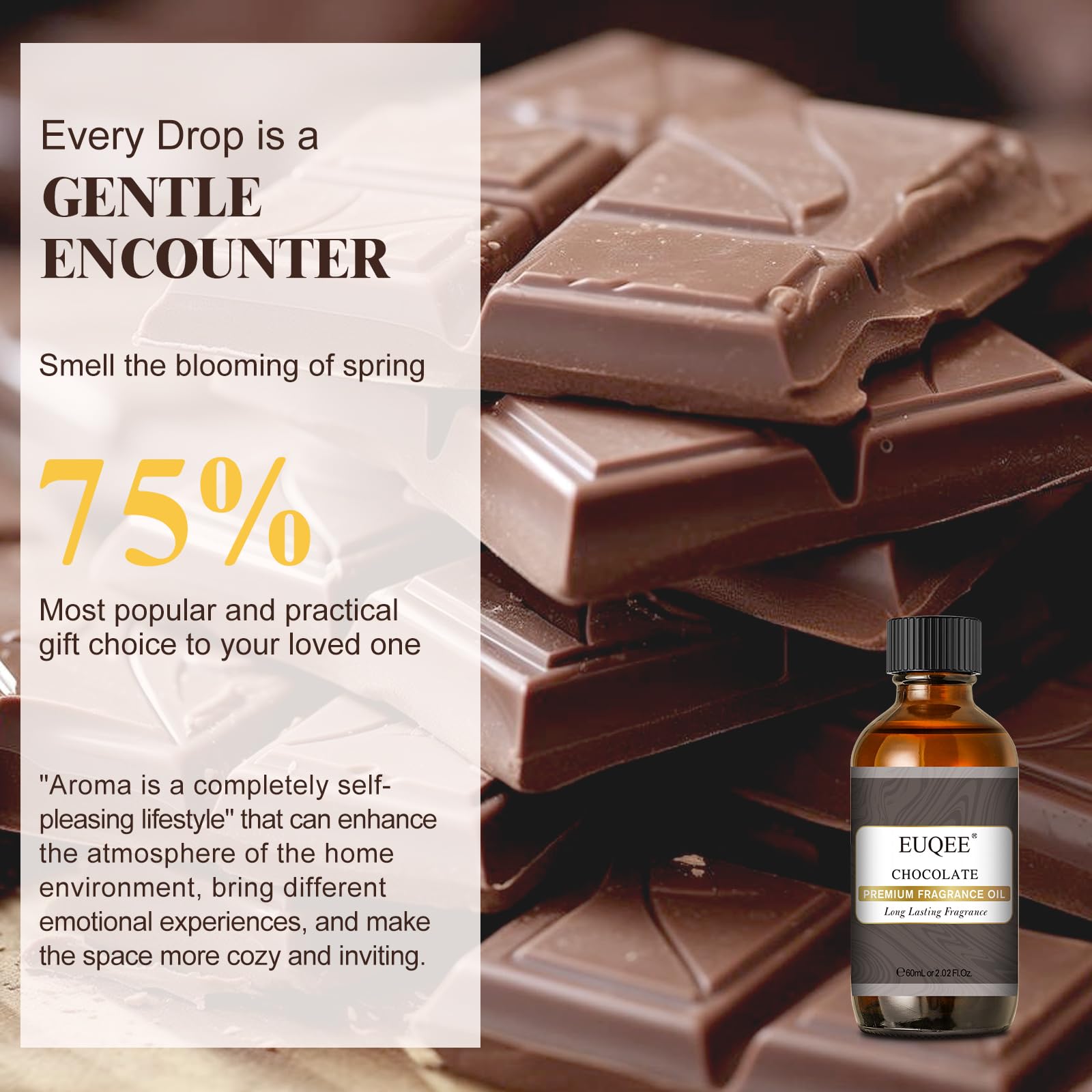 EUQEE chocolate para velas artesanales con aroma envolvente.