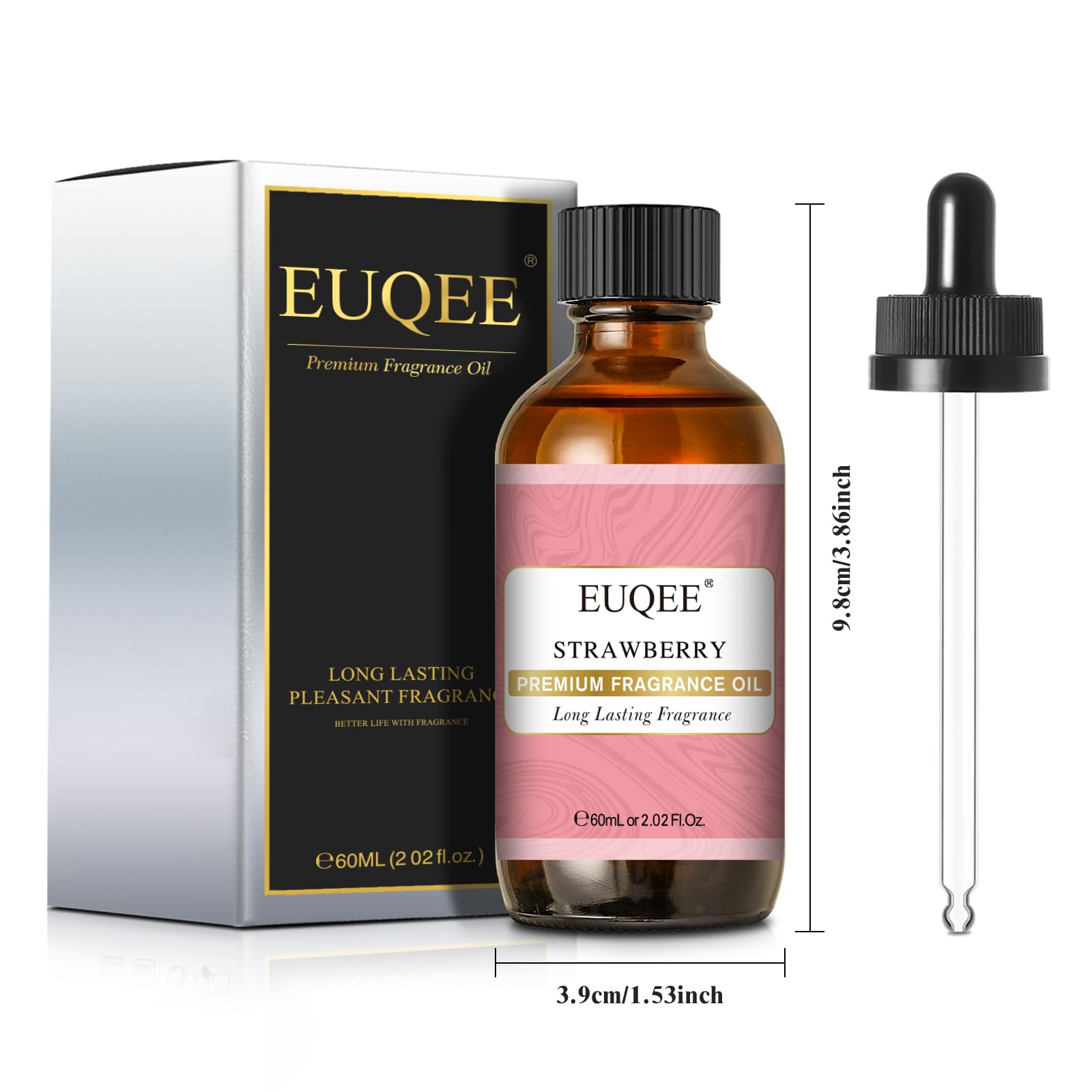 EUQEE fragancia fresa con gotero de cristal para dosis precisas
