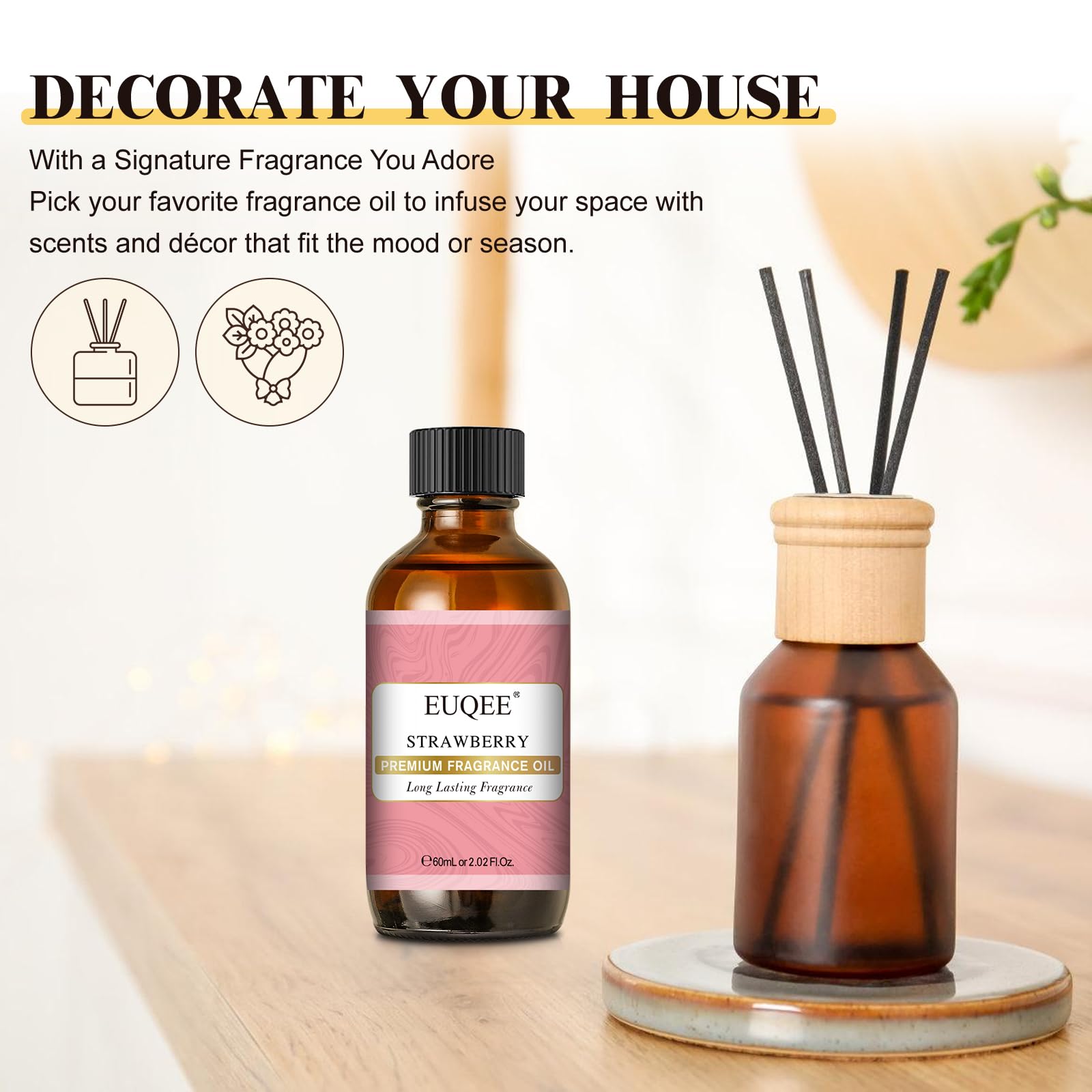 EUQEE fragancia fresa para jabones artesanales y baños aromáticos