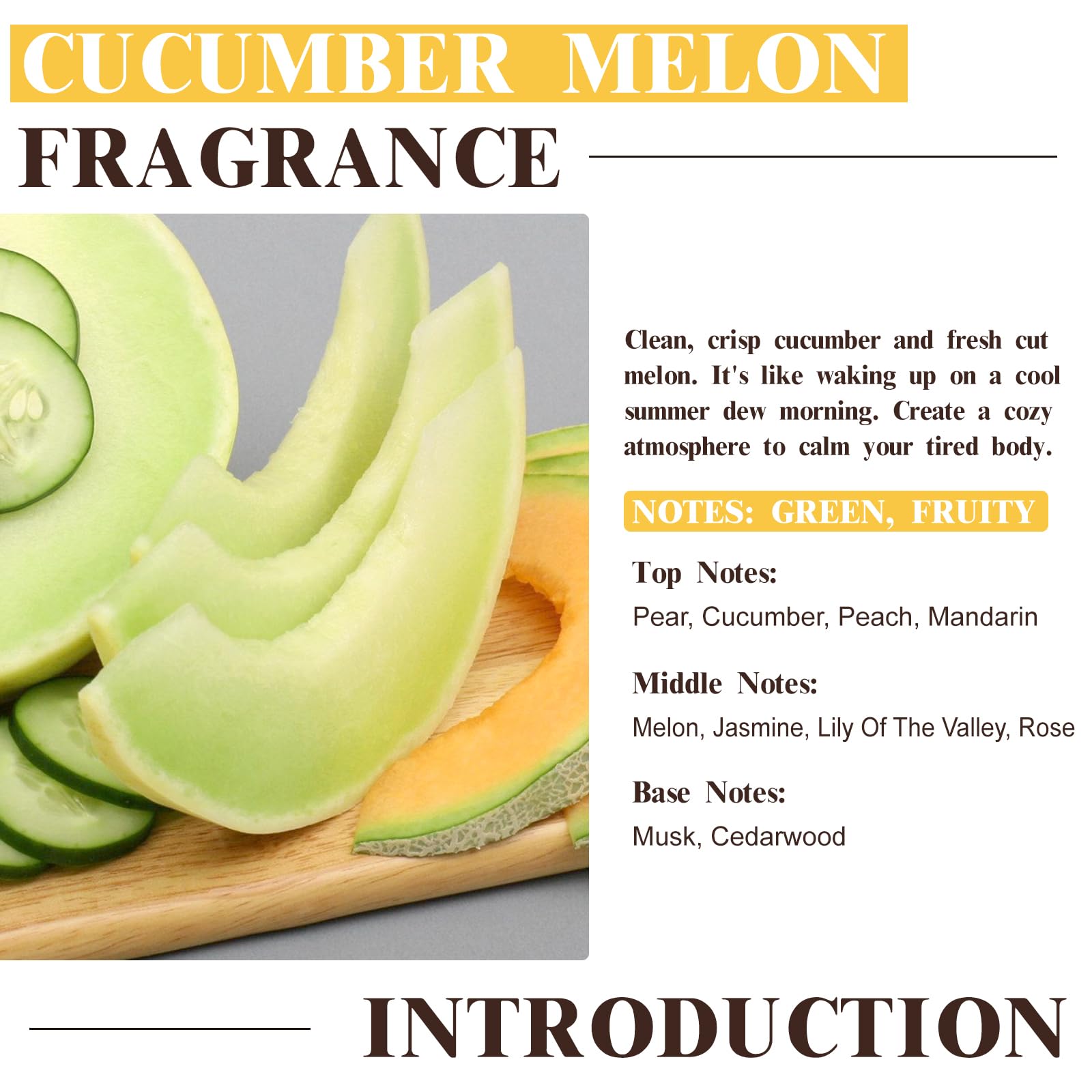 Aroma pepino-melon de EUQEE para velas artesanales y proyectos caseros de aromas.