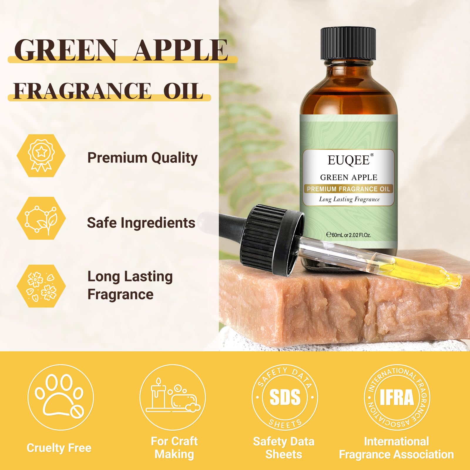 EUQEE frascos de fragancia en vidrio ámbar con cuentagotas para conservar aromas