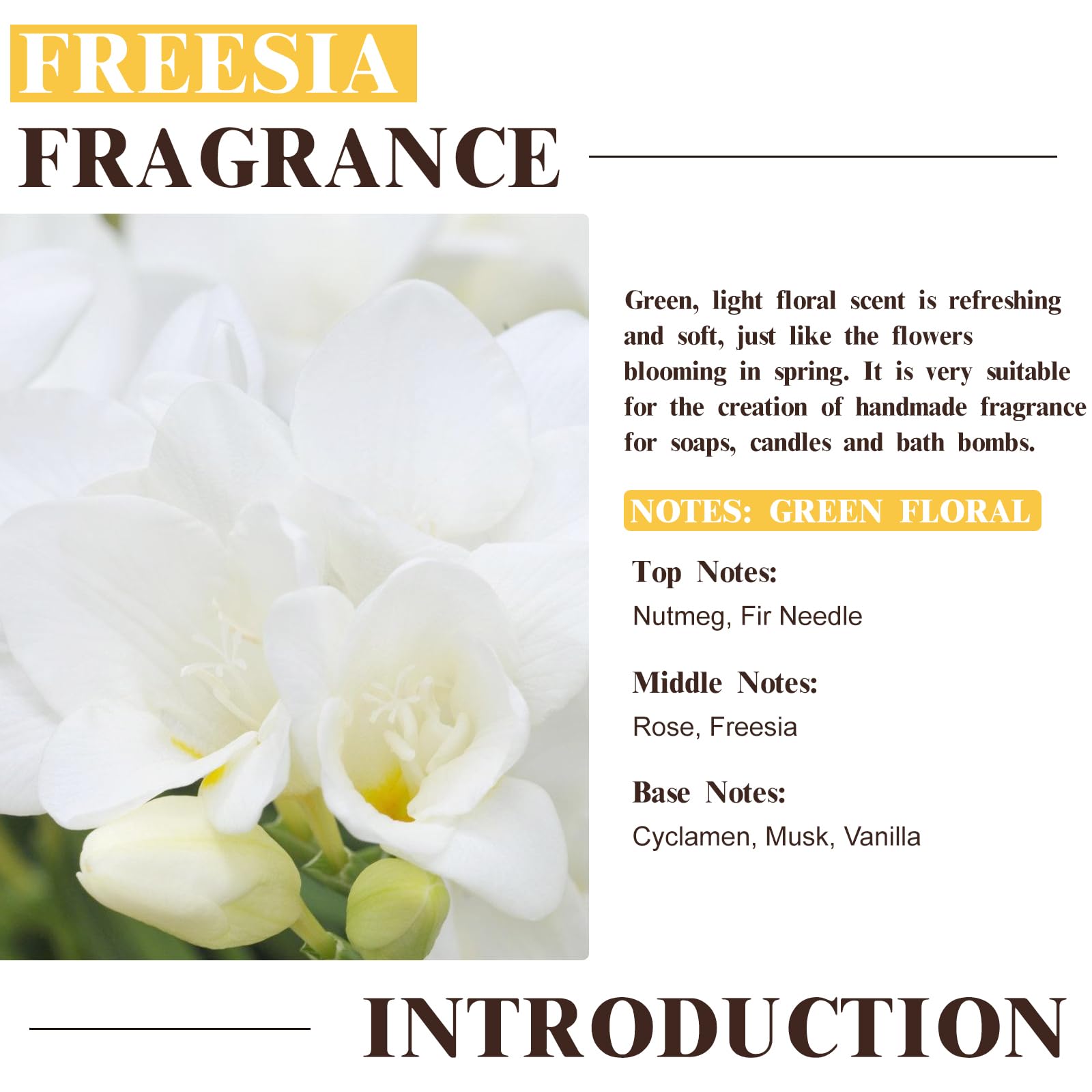EUQEE Freesia Fragrance Oil, difusor de hogar con aroma fresco.