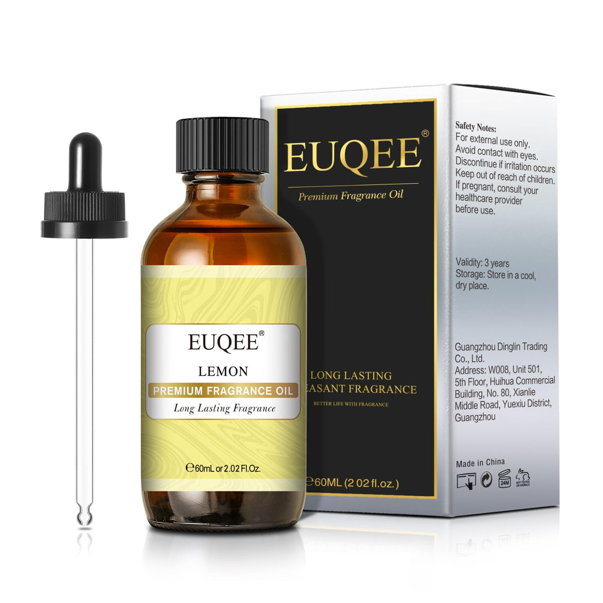 EUQEE Limon fragancia en frasco ambar para conservar aroma y prolongarlo