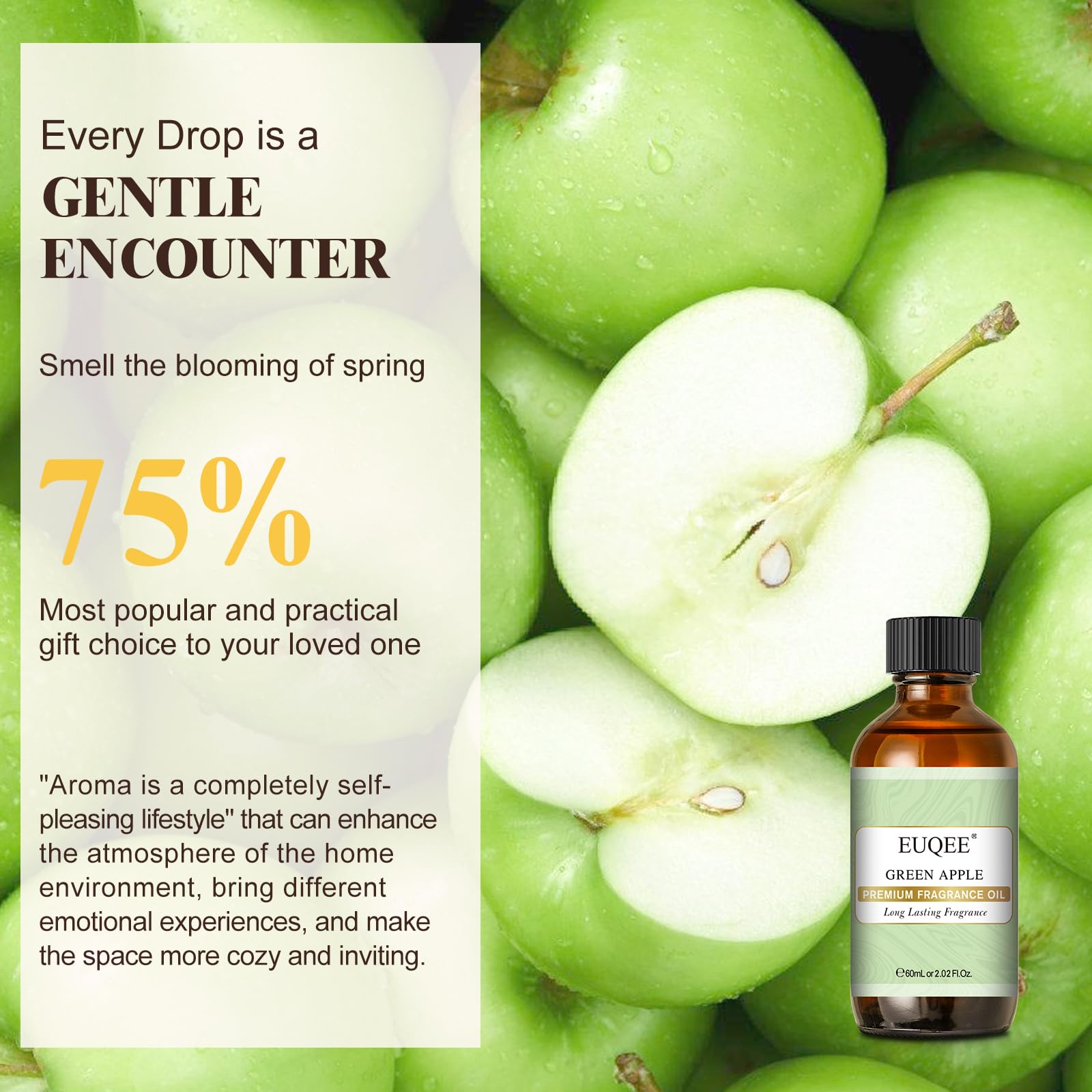 Envase EUQEE para velas con aroma a manzana verde para proyectos caseros