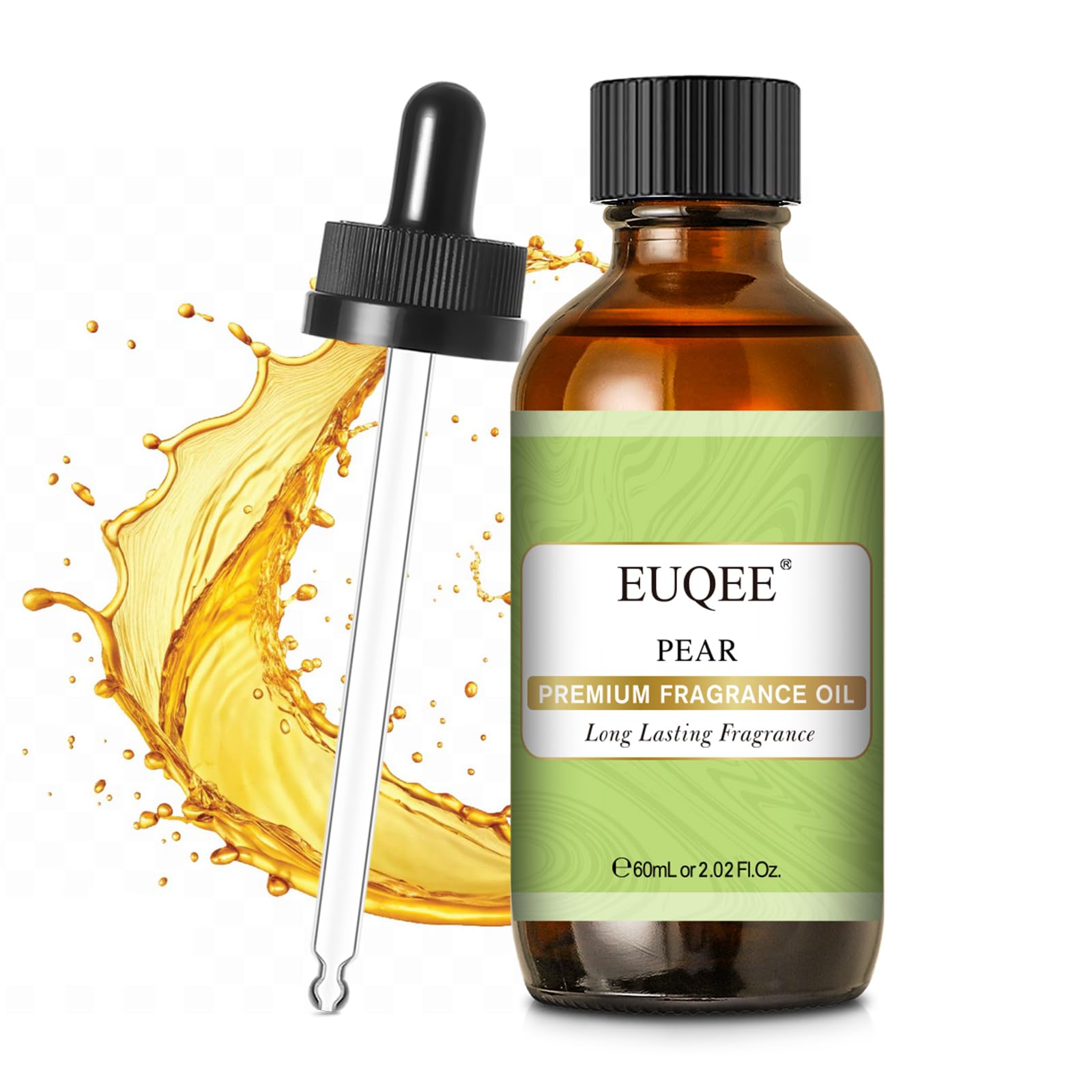 EUQEE Pera fragancia: frasco ámbar conserva la fragancia para difusores