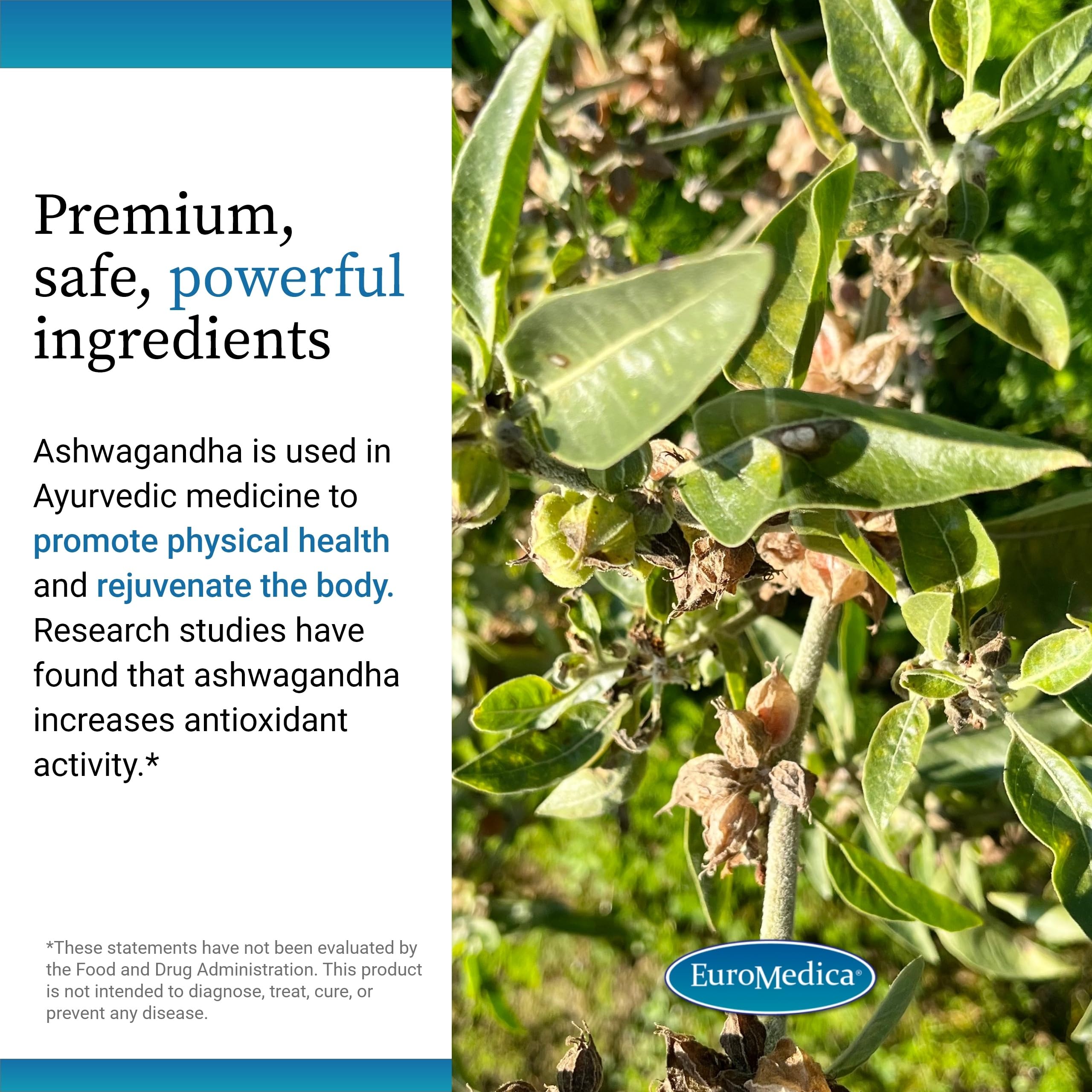 EuroMedica Ashwagandha Complex: cápsulas sobre mesa para rutina matutina