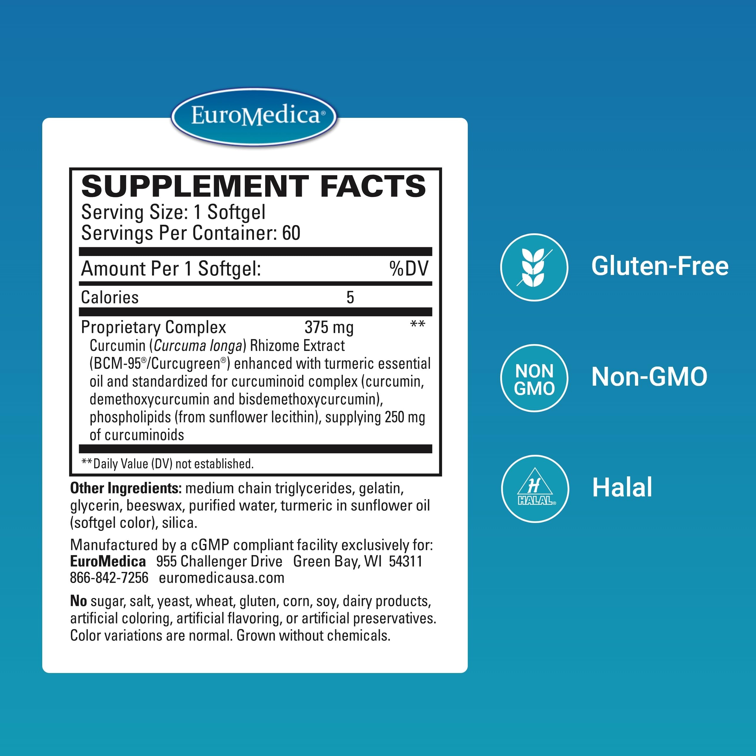 EuroMedica CuraPro cápsulas 375 mg favorecen la absorción sostenida para tu día a día.