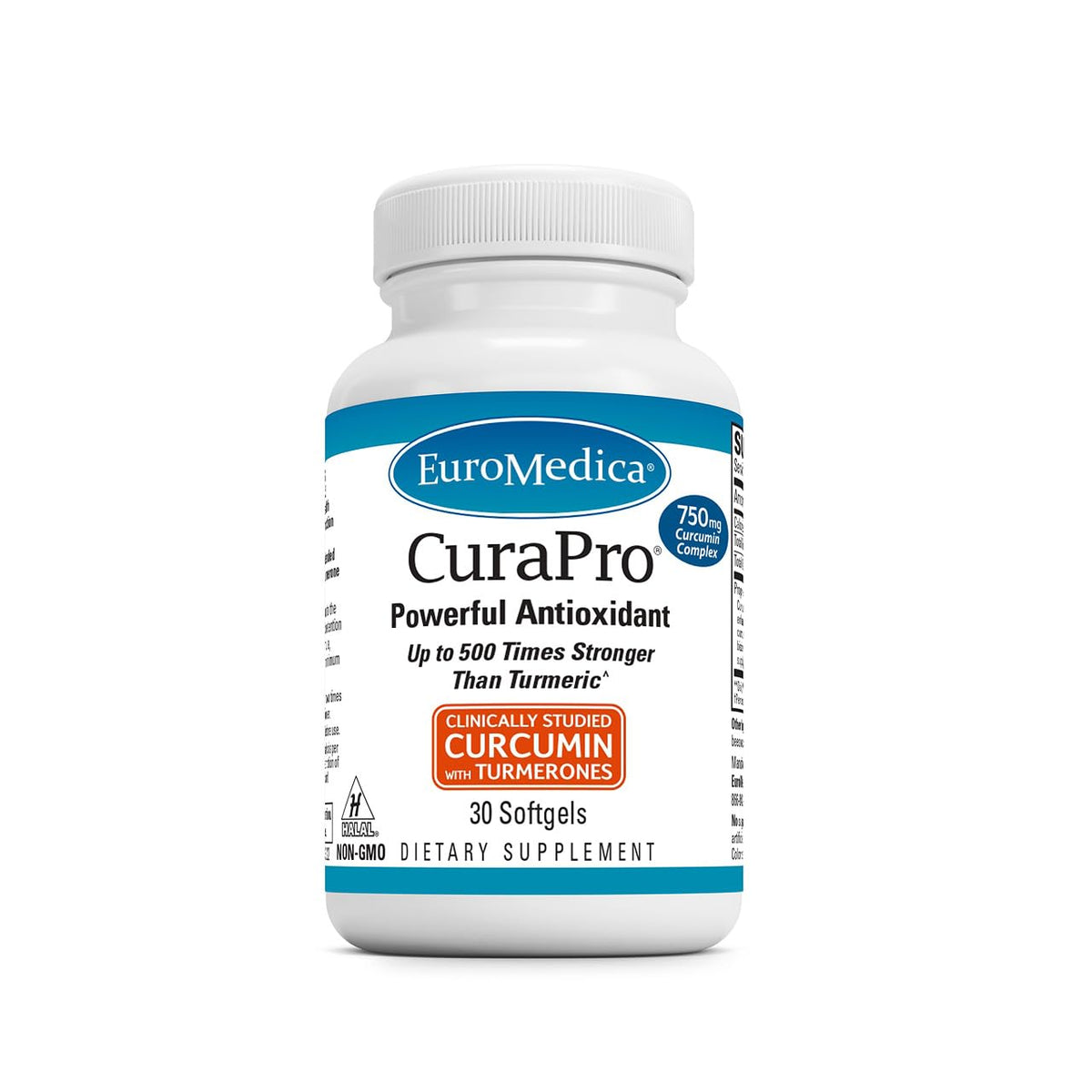 EuroMedica CuraPro: botella de cápsulas para apoyo antioxidante diario