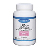 EuroMedica DIM + Curcumina: cápsulas en botella para soporte del equilibrio hormonal