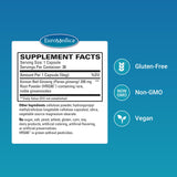 EuroMedica ginseng rojo etiqueta: primer plano de la etiqueta para destacar ingredientes naturales.