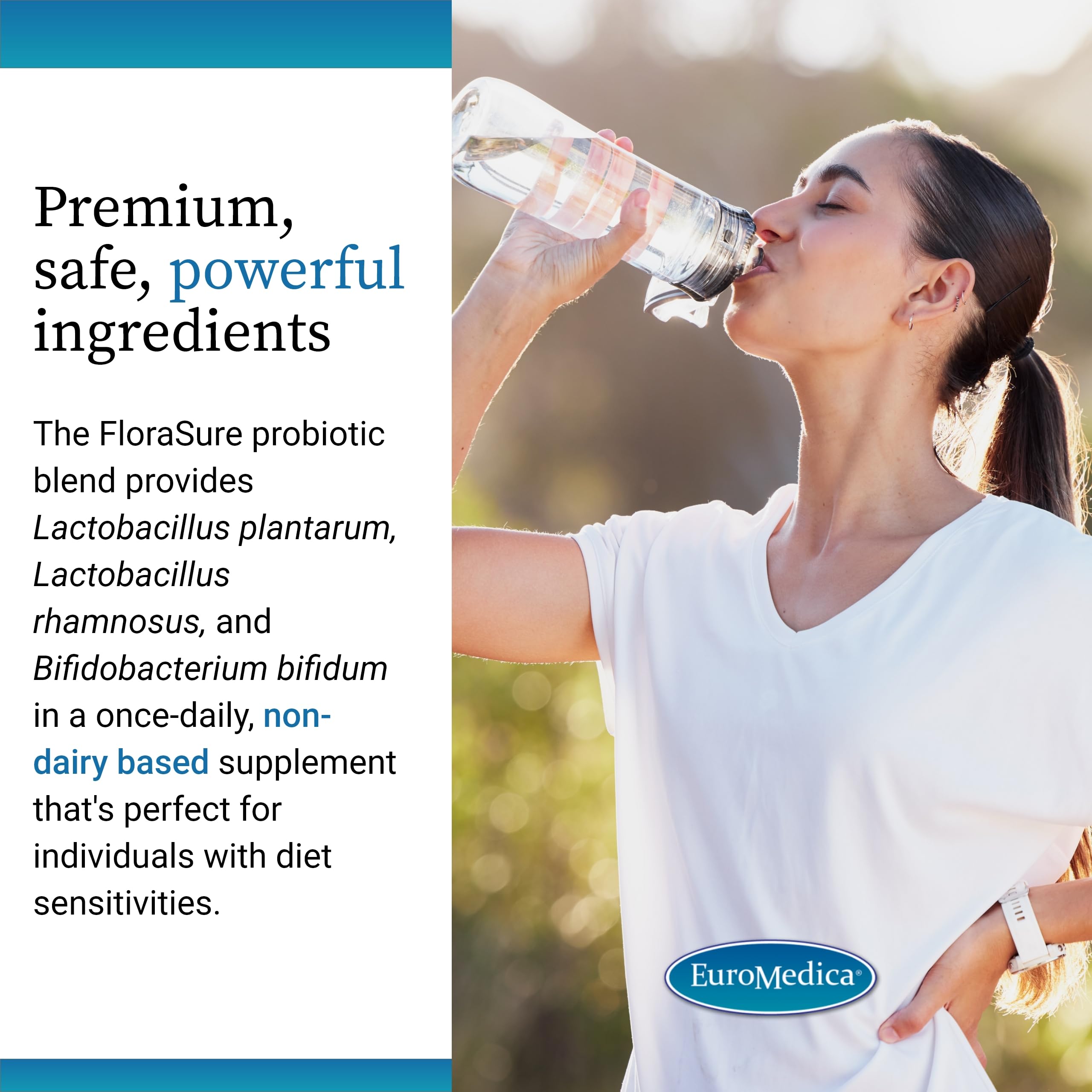 EuroMedica FloraSure Probiotic: consumo con alimentos para mejorar la tolerancia durante la comida.