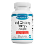 EuroMedica Red Ginseng Energy, bote de tabletas masticables para energía sostenida.