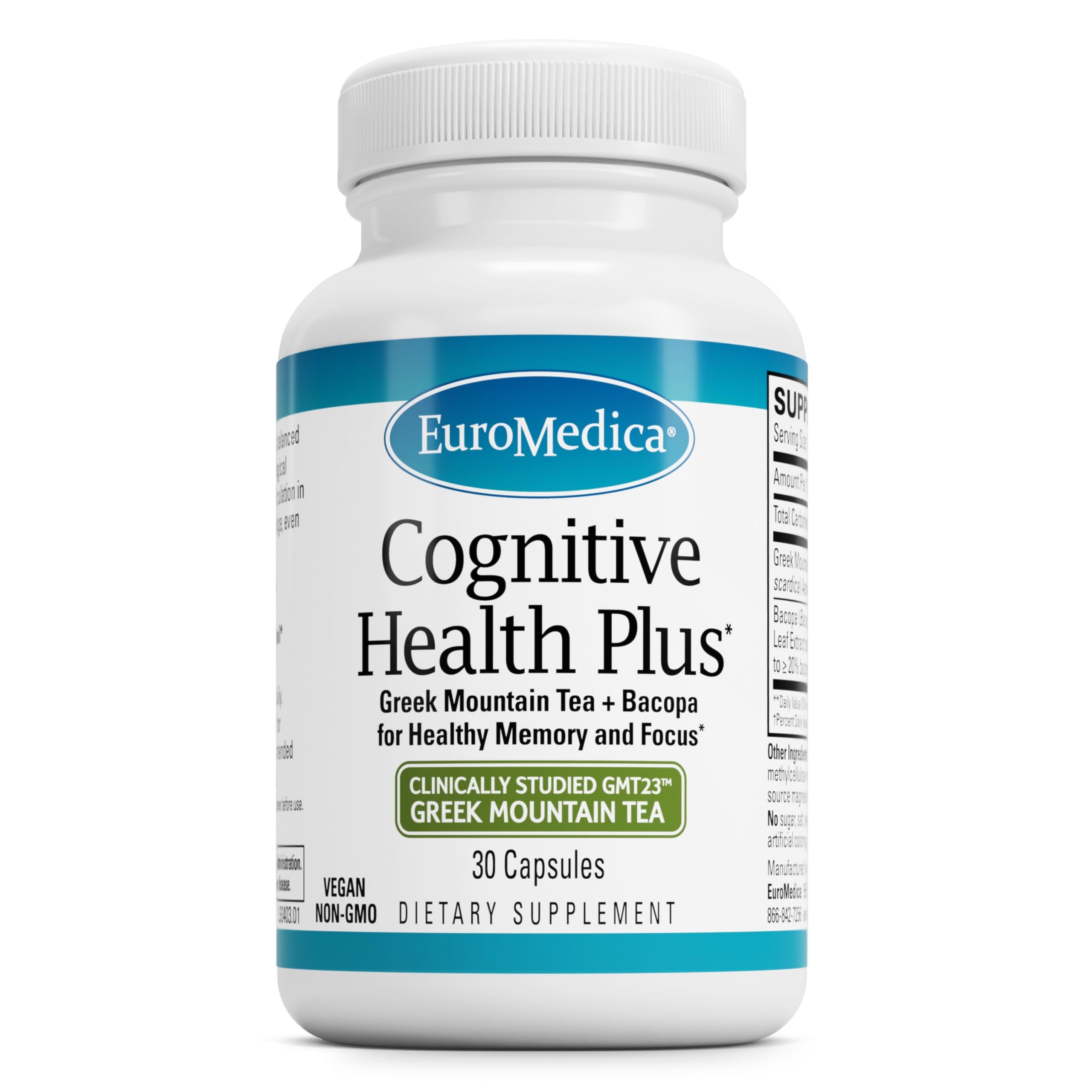 EuroMedica Cognitive Health Plus: botella para apoyo diario de enfoque