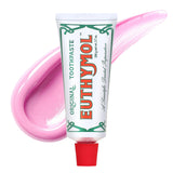 Pasta dental Euthymol rosa original en empaque, cuidado suave diario.