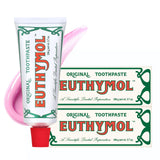 Pasta dental EUTHYMOL Original Pink, tubo de dentífrico para limpieza suave.