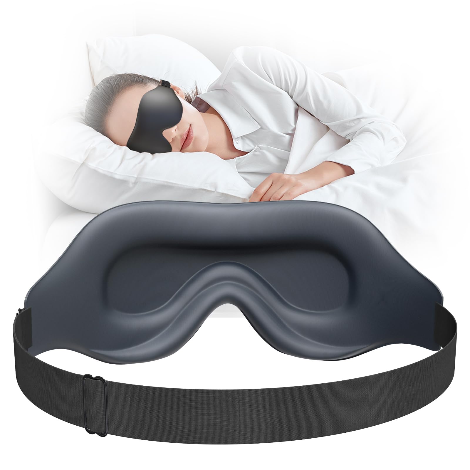 Antifaz EVA BELLE 3D sin presión para descanso ocular cómodo.