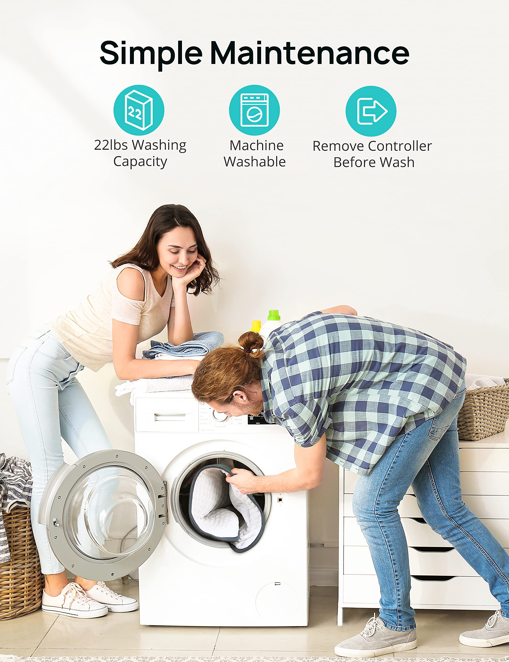Lavable a máquina Evajoy para limpieza rápida.