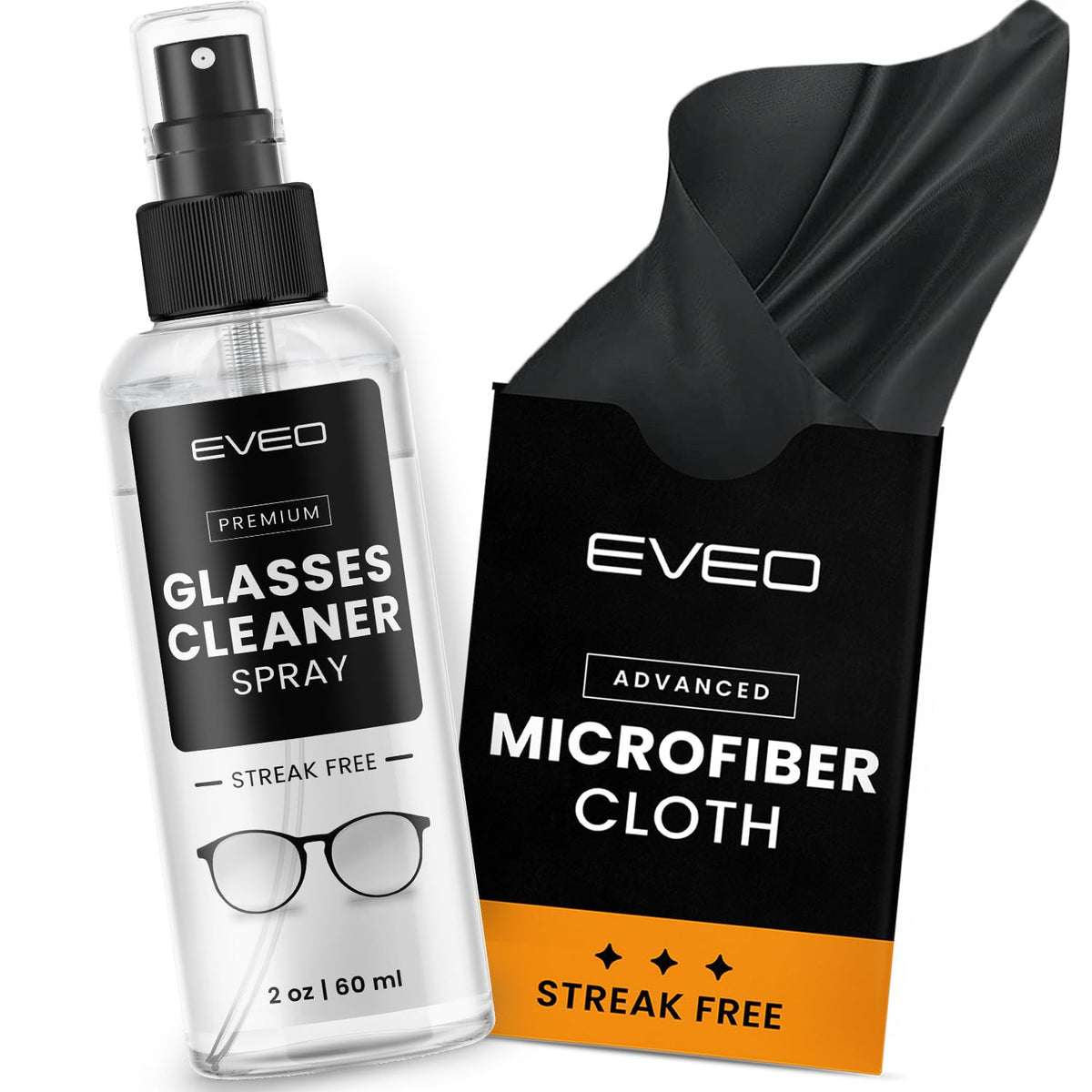 EVEO limpiador de gafas en spray: frasco de 2 onzas para limpieza rápida.