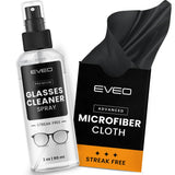 EVEO limpiador de gafas en spray: frasco de 2 onzas para limpieza rápida.