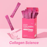 Ever Collagen Time NEWTREE sobre manzana muestra absorción rápida gracias al colágeno marino.