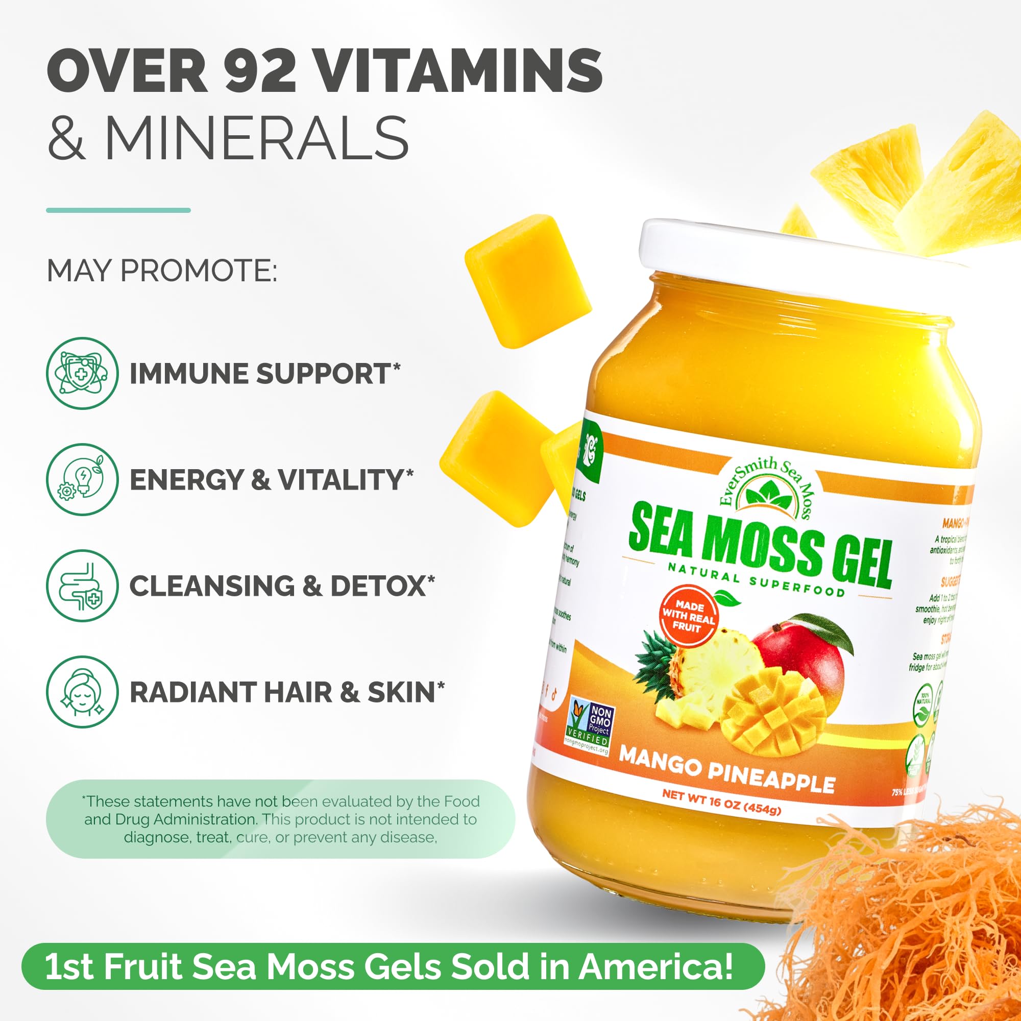 EverSmith Organics bote gel musgo mar irlandes mango piña - ideal en batidos.