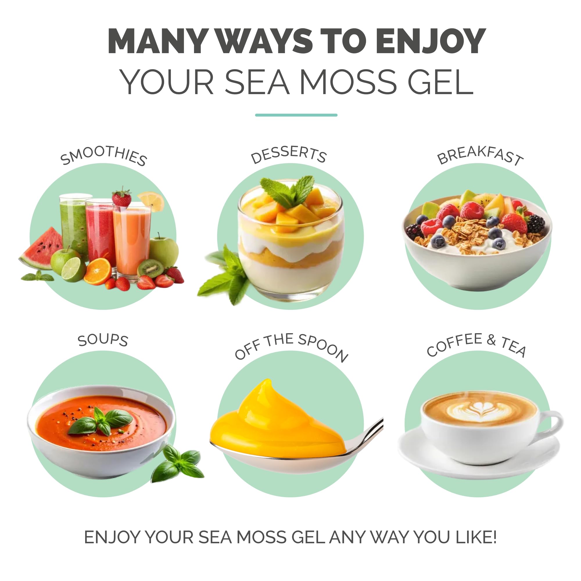 EverSmith Organics gel musgo mar irlandes - uso versátil en batidos y salsas.
