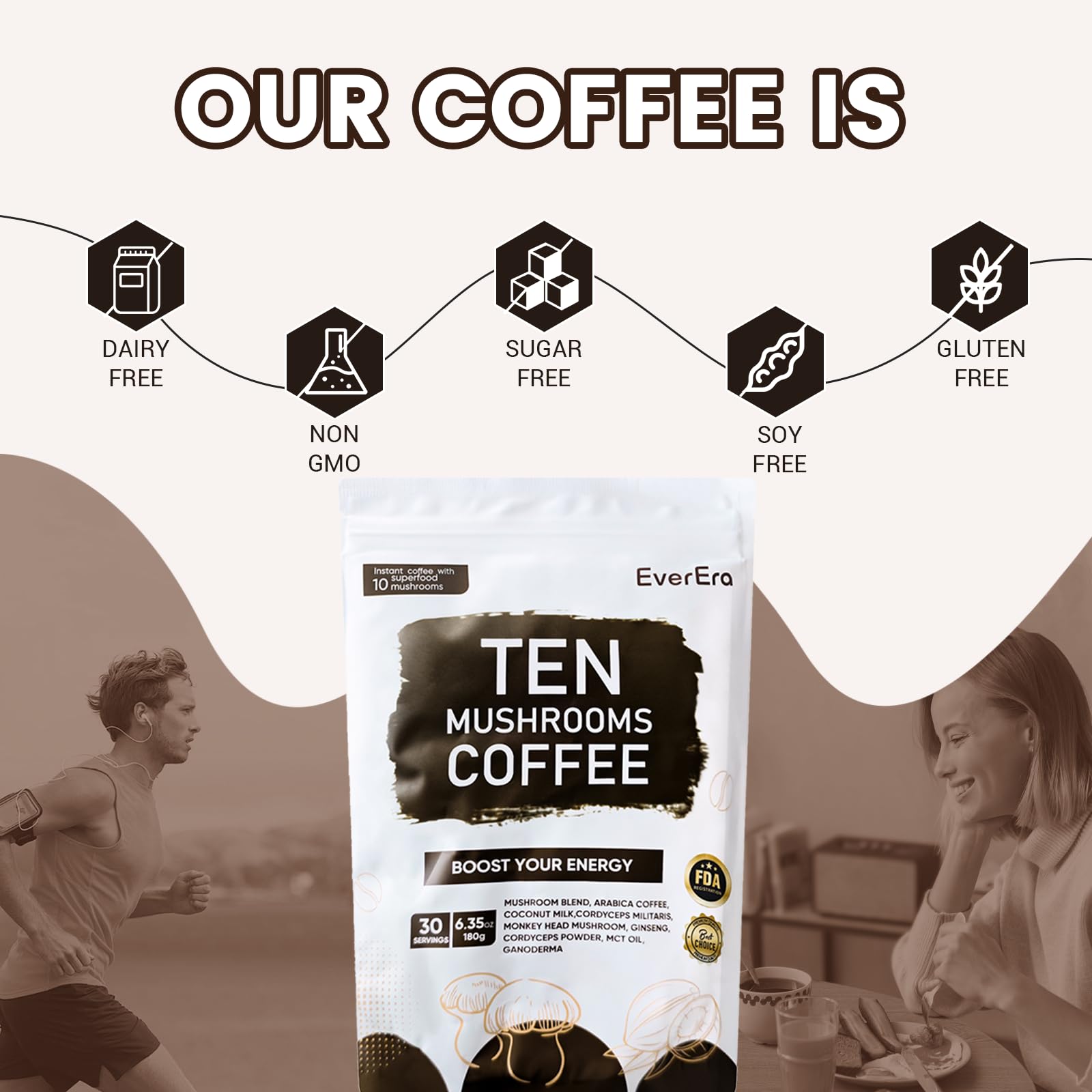 EverEra arabica orgánico tostado medio sabor equilibrado y digestión suave