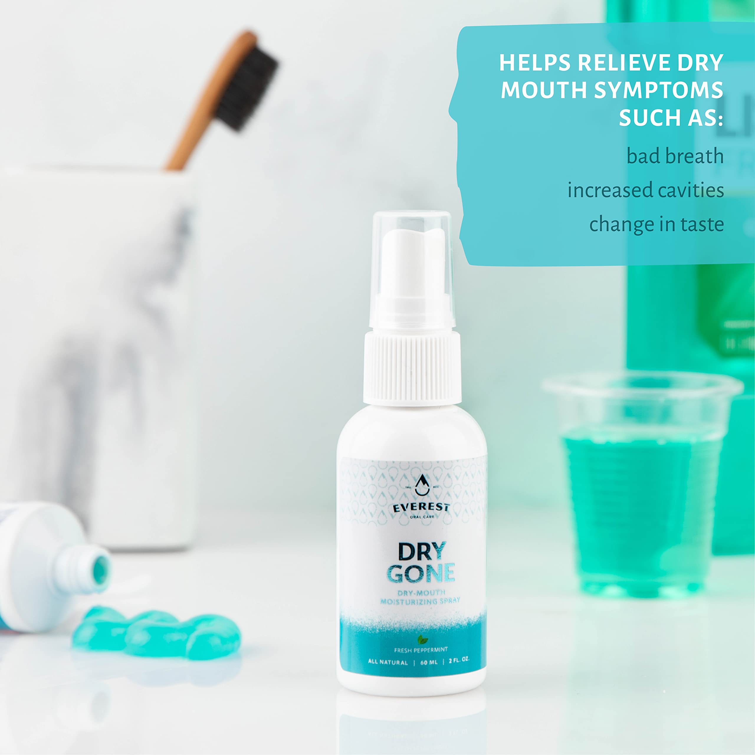 Everest Oral Care spray-textura-ligera-menta ofrece sensación fresca al instante.