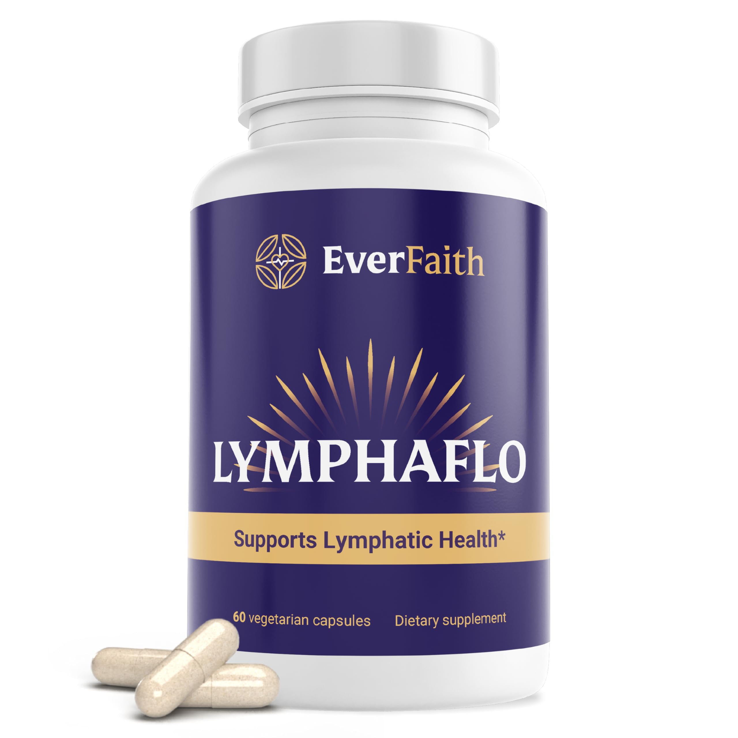 Everfaith LymphaFlo cápsulas frontal, apoyo al sistema linfático de forma natural