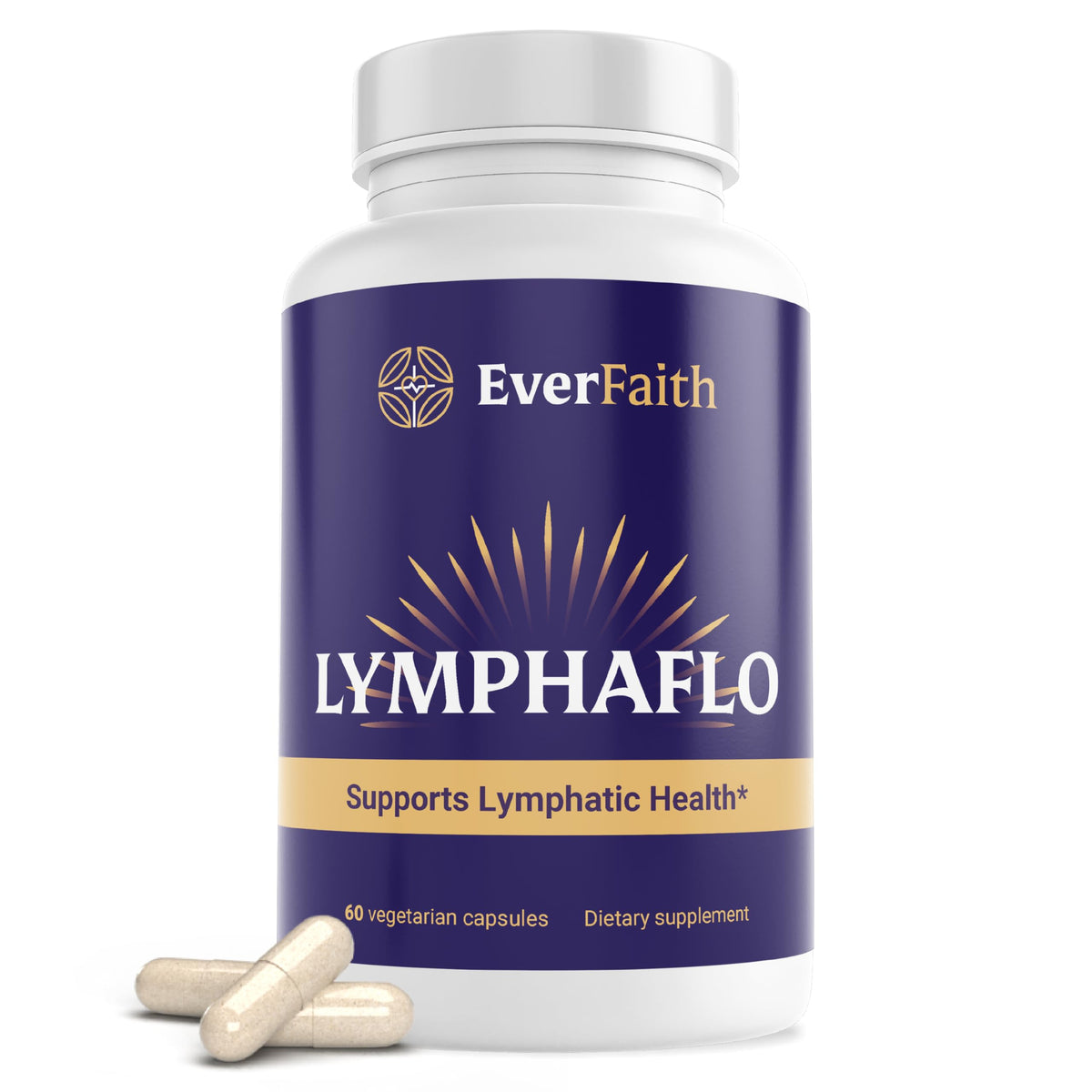 Everfaith LymphaFlo cápsulas frontal, apoyo al sistema linfático de forma natural