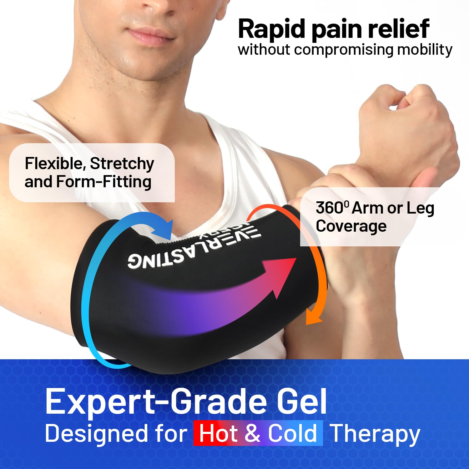 Everlasting Ice RX cobertura total de rodilla para enfriamiento uniforme
