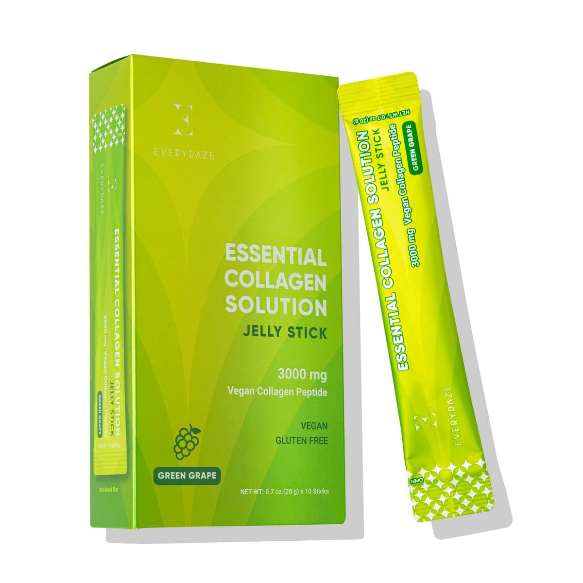 EVERYDAZE jalea de colágeno vegano con sabor a uva verde para uso diario de belleza