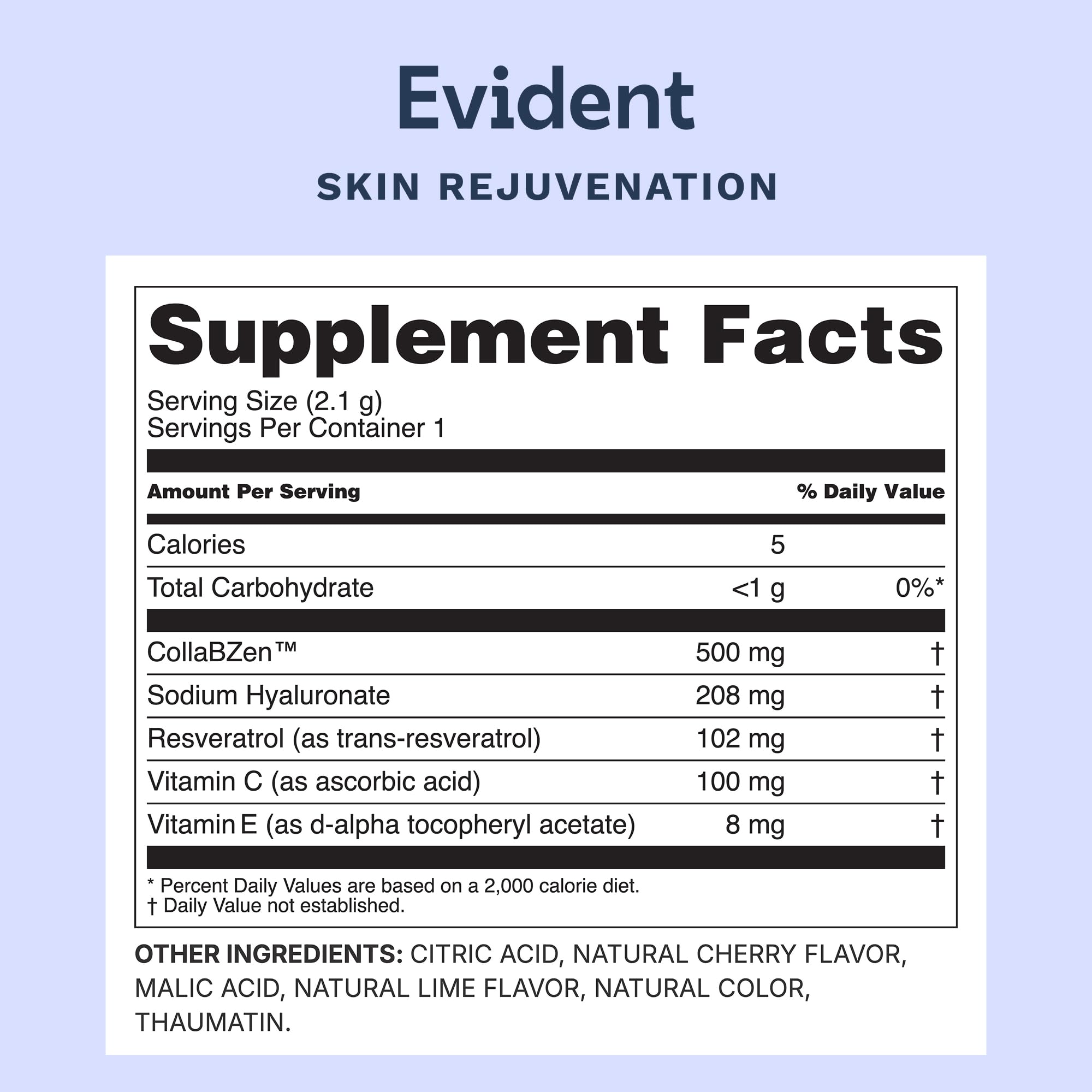 EVIDENT WELLNESS Skin Rejuvenation: vitaminas C y E para antioxidantes y cuidado diario