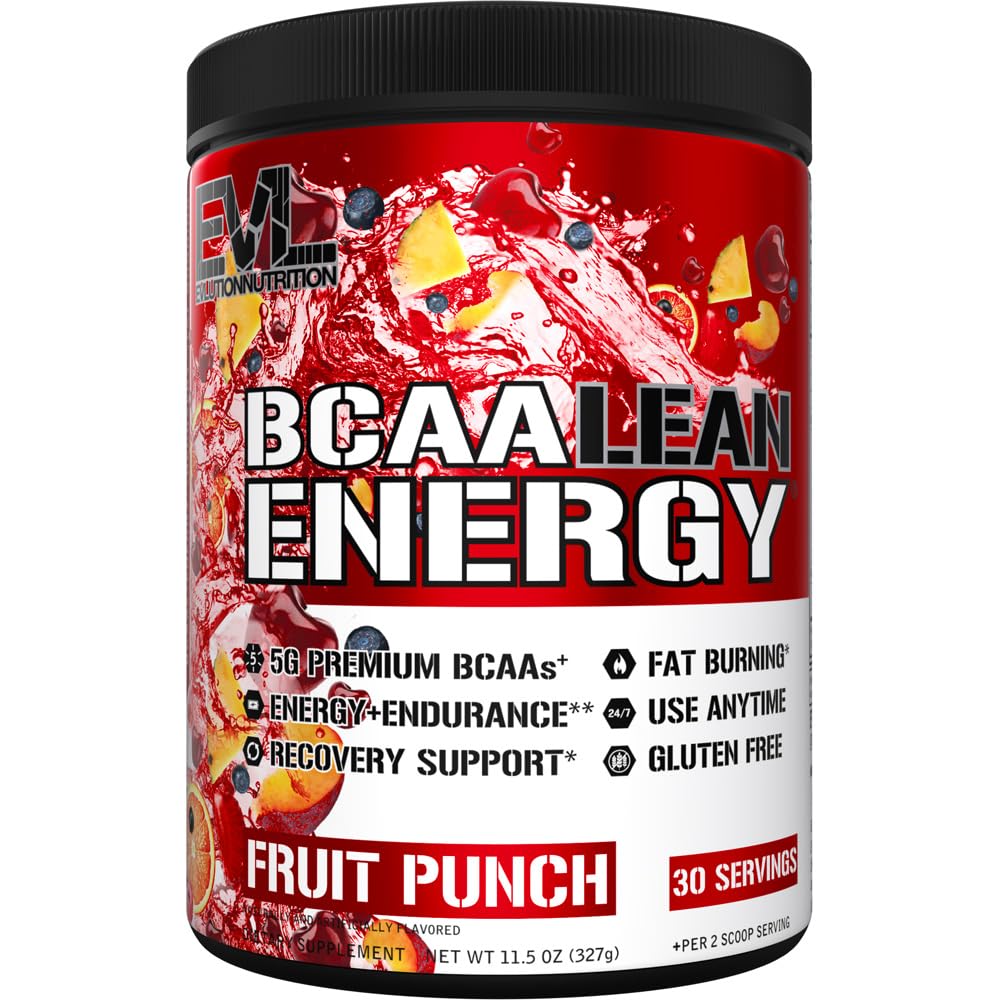 EVL BCAA Lean Energy: polvo energizante con cuchara medidora para entrenar