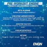 EVL ENGN preentrenamiento, sabor azul, experiencia de sabor estimulante para entrenar.