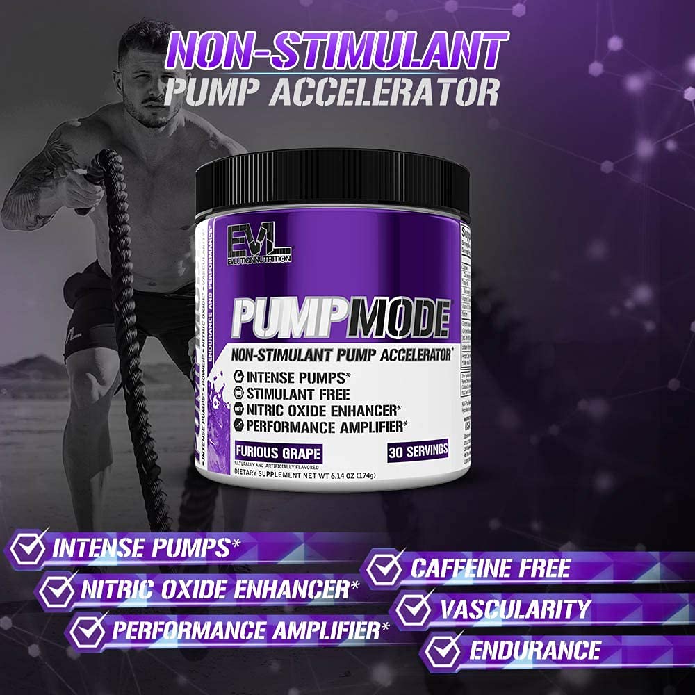 EVL PumpMode sin estimulantes para entrenamientos suaves y consistentes.
