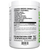 EVL Super Verdes frasco de ingredientes destaca superalimentos para salud diaria.