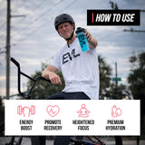 EVL BCAAs etiqueta de calidad y control para rendimiento confiable.
