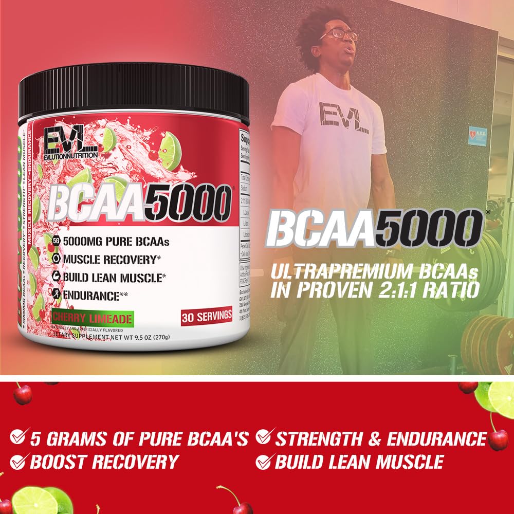 EVLUTION BCAA5000 etiqueta detallada para consumo seguro y consciente.