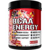 EVL BCAAs polvo Fruta Punch en frasco para entrenar y recargar energía