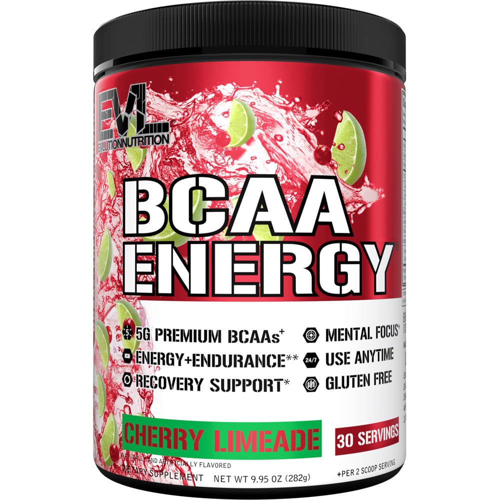 EVL BCAAs polvo sabor Cereza y Lima, recuperación muscular tras entreno.