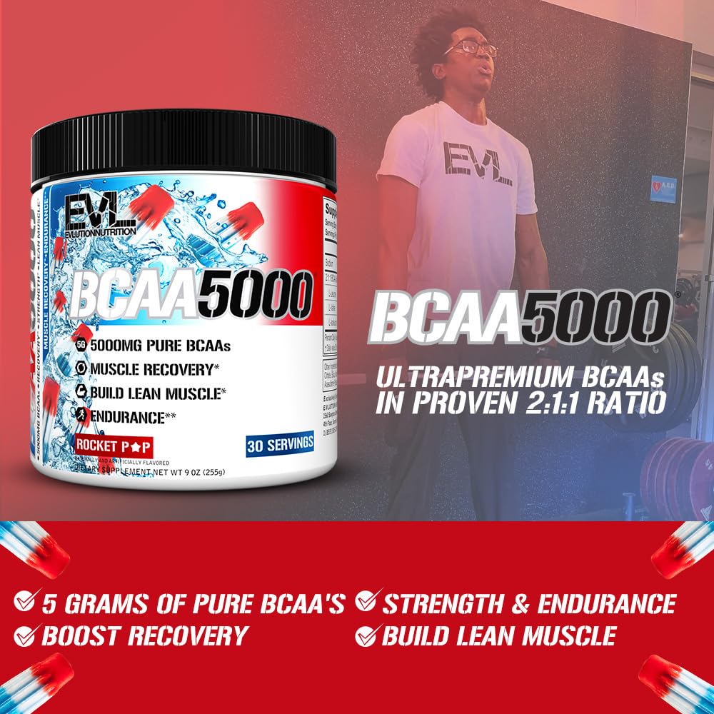 EVLUTION BCAAs Rocket Pop: envase práctico para reponer aminoácidos