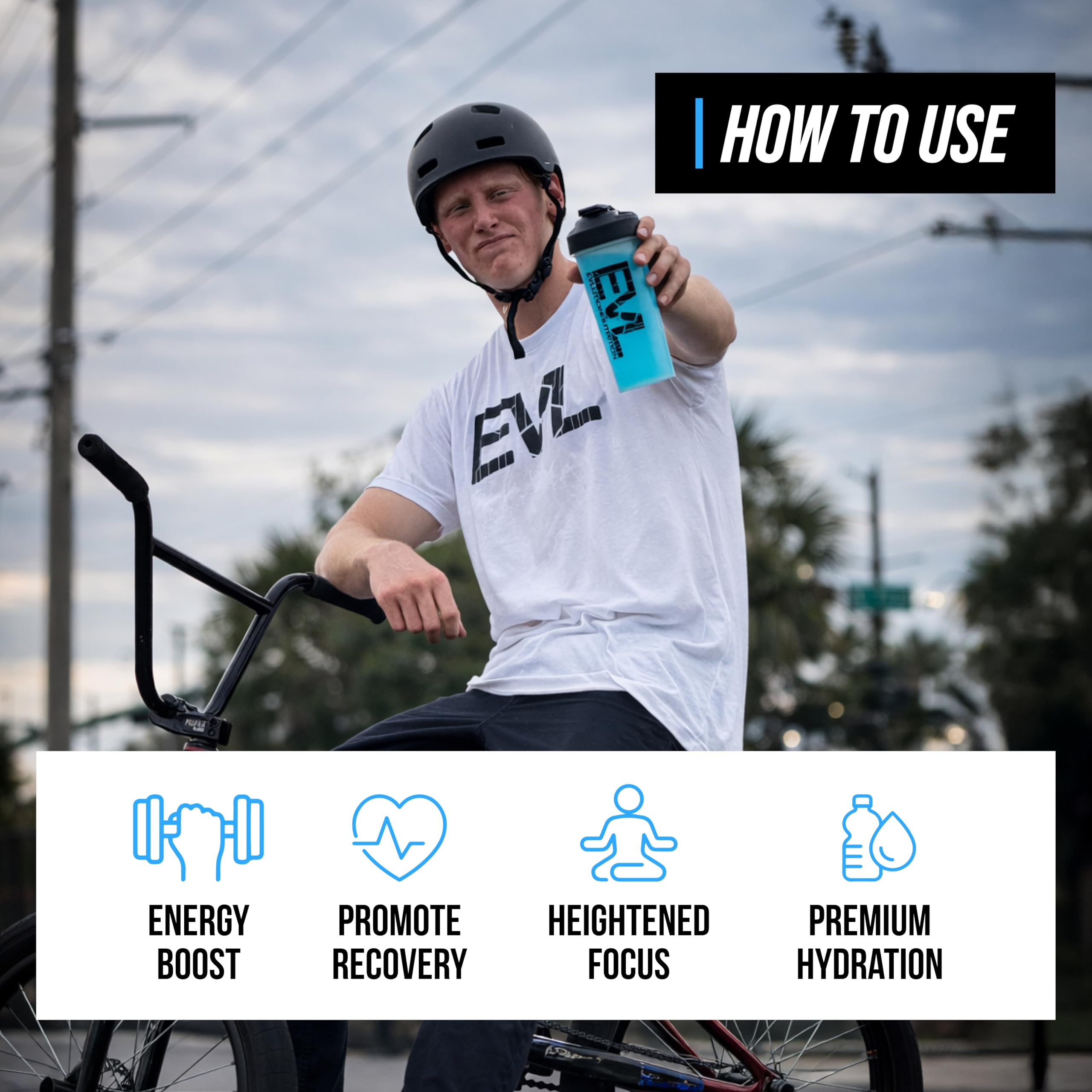 EVL BCAAs sabor arándano azul para bebida refrescante