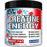 EVL Creatina Energía en envase con sabor Paleta de Cohete para energía durante el entrenamiento