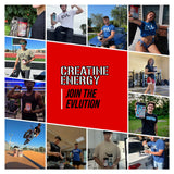 EVL Creatina Energía etiqueta resaltando sabor Paleta de Cohete