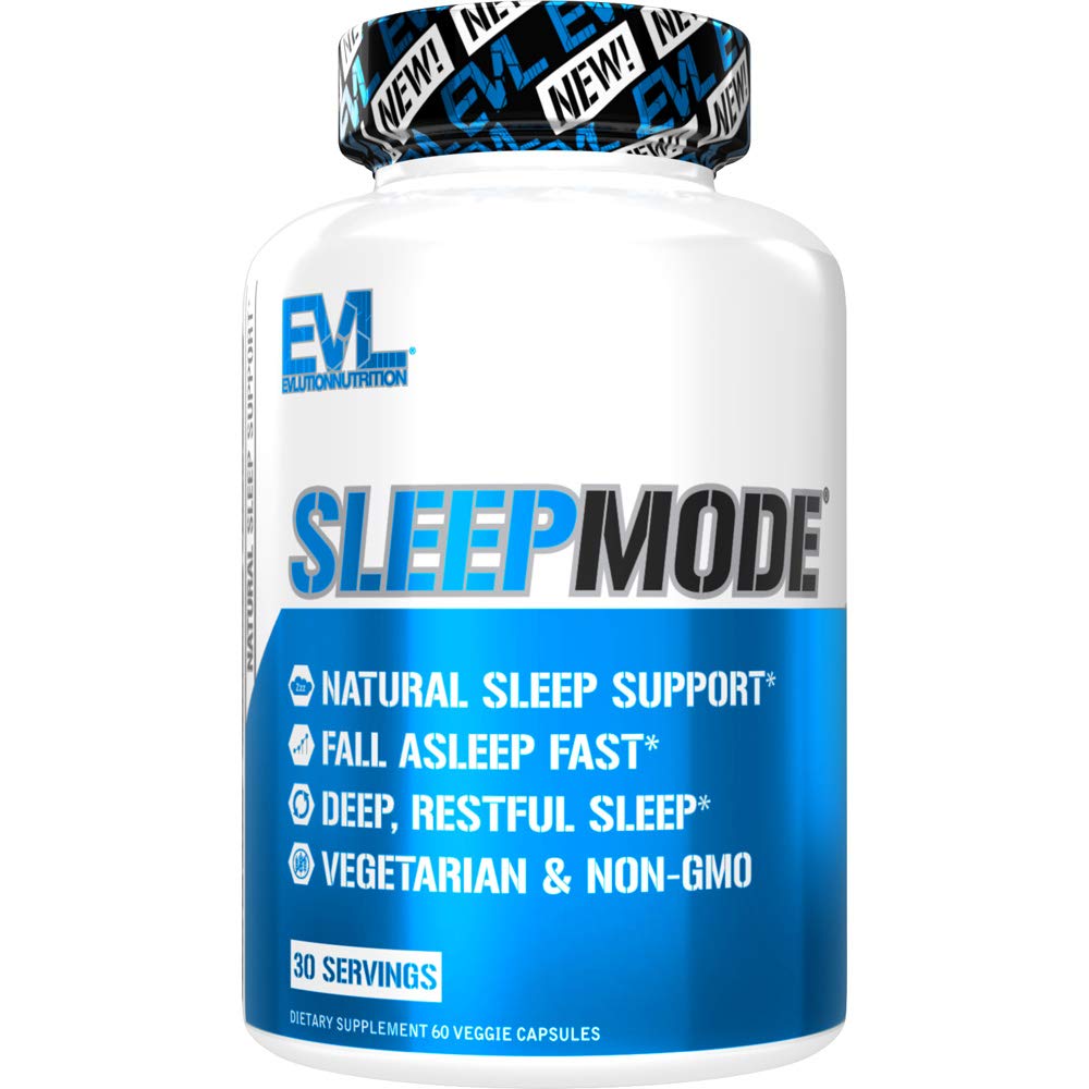 La botella EVLution Herbal Complex Sleep muestra la etiqueta y su promesa de descanso.